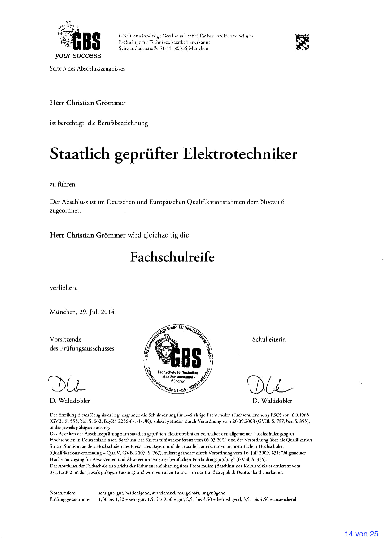 Staatlich geprüfter Elektrotechniker