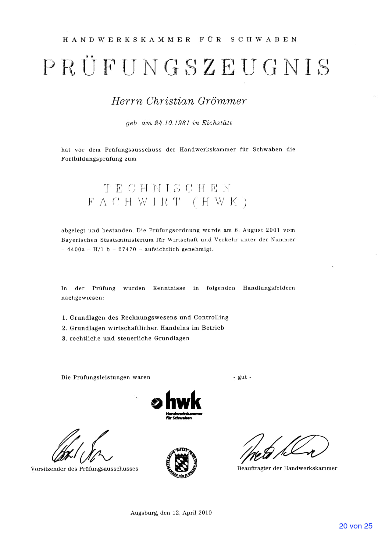 Technischer Fachwirt HWK