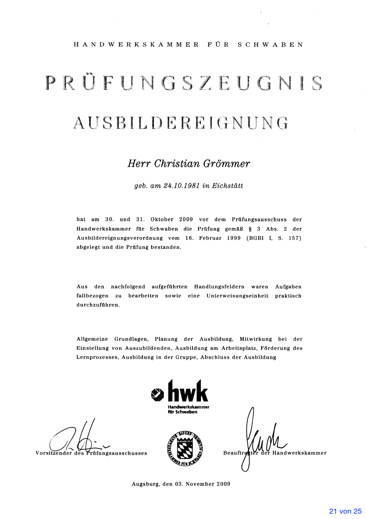 Ausbildereignung HWK